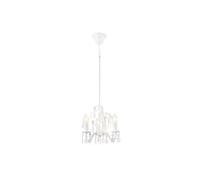 Lustre de Cristal Lampe Suspension à 3 Branches 3 x E14 40 W Métal Plastique Diamètre 26 cm Blanc [lux.pro]