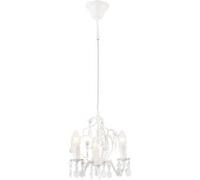 lux.pro Lustre de Cristal Lampe Suspension à 3 Branches 3 x E14 40 W Métal Plastique Diamètre 26 cm Blanc