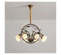 Lustre de décoration d'appartement de Chambre de Style Nordique, Lampe Suspendue à LED en Verre à Fleurs Vertes pastorales de Mariage Floral, éclairage Moderne