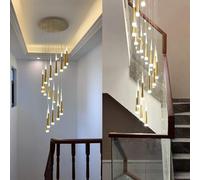 Lustre De Lumière Ceil Light Réglable Csmall Nordic Modern Hang Fixture pour La Salle De Cuisine Luminaire LED avec Abat-Jour en Acrylique, Golden, 24 Lights