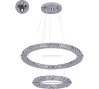 Lustre de luxe en cristal, deux anneaux, hauteur réglable, 30 50cm, Avec télécommande