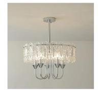 Lustre de luxe en cristal pour décoration de la maison, chambre à coucher, îlot de cuisine (6 têtes de 59 cm de diamètre x 58 cm)