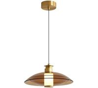 Lustre de Luxe Nordique Moderne Tout en cuivre, Source de lumière LED, Suspension en Verre UFO, Suspension Simple et créative, Hauteur réglable pour îlot de Cuisine, Salle à Manger, Chambre à Coucher