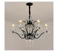 Lustre de Plafond en Cristal français, Lampe Suspendue à Bougie, Lampe de Villa, Salon, Chambre à Coucher, Salle à Manger, éclairage Suspendu de Luxe, éclairage Moderne(6 Heads)