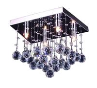 Lustre de plafond LED chromé - FANTASIA - G9x4 - 300x300mm - 25 cristaux