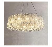 Lustre de Plafond Moderne Décoration intérieure Chambre à Coucher Salle à Manger Salon Suspensions Luminaire de Luxe en pétales de Verre Luminaire à LED,(58cm)