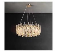 Lustre de Plafond Moderne en Cristal Rond doré, Salon, Salle à Manger, Chambre à Coucher, décoration d'éclairage Domestique, Suspension Suspendue, éclairage Moderne(50CM)