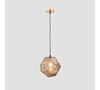 Lustre de restaurant industriel moderne nordique géométrique personnalité créative salon bar escalier plafond puits abat-jour boule multi-faces en acier inoxydable suspension magasin lampe suspendue