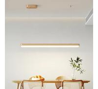 Lustre de restaurant LED à intensité variable, plafonnier à spectre complet, lampe à suspension originale en bois pour table à manger, hauteur réglable avec télécommande pour table basse, bureau