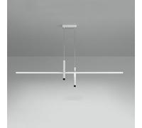 Lustre de Salle à Manger à LED, luminaires linéaires, Plafond Nordique Noir et Blanc, éclairage à Long Tube pour Cuisine, île, Restaurant, Salon, Chaud et froid/120 cm/Gradation Tricolore