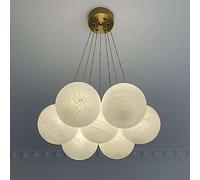 Lustre de salle à manger Globe blanc lait 7/13, boule de verre dépoli blanc, suspension de plafond, bulle d'or nordique, lustre suspendu du milieu du siècle pour ferme, chambre à coucher, salon,