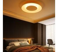 Plafonnier LED blanc plafonnier verre cuisine lumière salon, métal plastique, 13W 750lm blanc chaud, DxH 30x6 cm, Wofi 9671.01.06.000