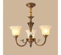 Lustre de Style Campagnard En Laiton, Plafonnier Luxueux, Lustre Élégant, Éclairage Intérieur, Lampe de Salle À Manger, Design Classique, Décoration Intérieure, Lustre Tout Cuivre de Style Américain,