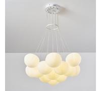 Lustre de style crème créatif nordique, 13 têtes de lumière à bulles simples, plafonnier de hall moderne, pour salon, chambre à coucher et éclairage de restaurant, gradation de trois couleurs/lumière
