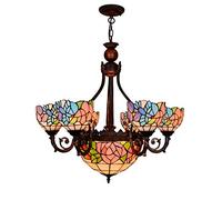 Lustre de style vintage américain rural créatif Tiffany verre coloré oiseau rose rose salon salle à manger chambre lustre café rouge bronze support barre lumineuse salle à manger club lumière