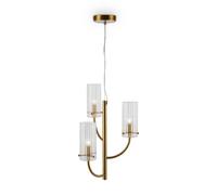 Lustre De Table En Verre Et Métal En Laiton B:35 Cm G9 Lampe Suspendue Moderne