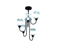 Lustre décoratif moderne, plafonnier, lustre en verre moderne, éclairage de salon, de restaurant, étude de la lumière de l'éclairage du bar, la couverture de lumière bleue est tournée vers le