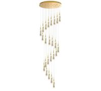 Lustre d'escalier de Luxe en Cristal à intensité Variable - Suspension LED en Forme de Goutte de Pluie avec télécommande, Hauteur réglable pour Villas et Hauts plafonds, 18 lumières 90W, déc