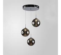 Lustre d'escalier en Boules de Verre de décoration de Luxe Nordique, Longue Suspension ambrée, Style Milieu du siècle, Lustre Industriel à Bulles de Cristal Rond pour Hauts plafonds, Hall d'