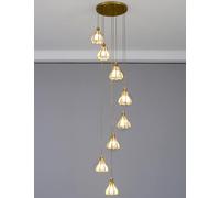 Lustre d'escalier en cuivre, Suspension Minimaliste, Lustre Moderne et créatif pour loft/Salon Duplex/hôtel/Villa/escalier/Plafond Haut.