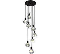 Lustre d'escalier Moderne, concis et créatif, Style Nordique, Style Industriel rétro, Style Art du Fer, E27, Rotation au Sol, pour loft, Duplex, Noir. 12 têtes