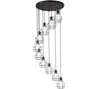 Lustre d'escalier Moderne, concis et créatif, Style Nordique, Style Industriel rétro, Style Art du Fer, Rotation au Sol, Style loft Duplex, E27, Noir. 5 têtes