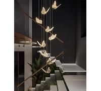 Lustre d'escalier Moderne LED dimmable en Aluminium Forme de Papillon Suspension lumière d décoration intérieure luminaire Style Nordique adapté pour Salon Villa hôtel clo