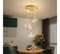 Lustre d'escalier moderne lustre acrylique or papillon plafond lustre salon salle à manger installation d'éclairage led, montage de chasse en cristal