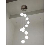 Lustre d'escalier Multi-Boules, Lampe de Salle à Manger Moderne, Ronde, sphérique, Duplex, Villa, bâtiment Rotatif, Grand Salon, Long (Taille : 12 lumières), fabriqué en Chine