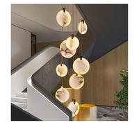 Lustre d'escalier salon chambre à manger pendentif plafonnier intérieur | Lampe suspendue nordique minimaliste, luminaire décoratif for la maison multi-pièces(15 heads,Remote)