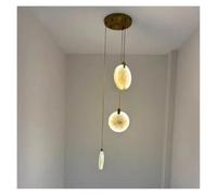 Lustre d'escalier salon chambre à manger pendentif plafonnier intérieur | Lampe suspendue nordique minimaliste, luminaire décoratif for la maison multi-pièces(3 heads,Remote)