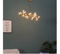 Lustre design doré chaleureux à 14 sphères - Osanna