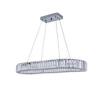 Lustre, design ovale, pendentif moderne en cristal, L70cm de taille, non télécommandé et interchangeable