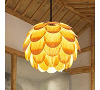 Lustre d'intérieur JCNAGXY, Lustre Pomme de pin, Suspension Style bûche, Lampe Suspendue en Bois Style Japonais, luminaire LED Rustique loft Industriel Steampunk rétro