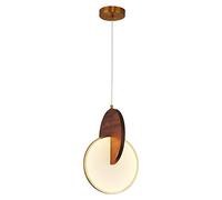 Lustre d'intérieur Moderne à Une tête, Corps de Lampe en Noyer Noir, Suspension en Acrylique à Haute Transmission Lumineuse, éclairage décoratif pour la Maison (26 cm)