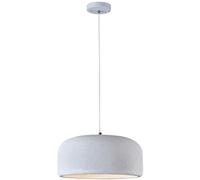 Lustre du milieu du siècle, grand abat-jour tambour blanc, pendentif en résine marron, plafonnier industriel à suspendre, ferme vintage pour cuisine, îlot, chambre à coucher, salle à manger, salon,