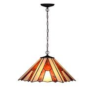 Lustre Durable, Lampe pendante de décoration créative européenne en vitrail de 16 Pouces, Lampe pendante d'art Minimaliste pour Bar Restaurant