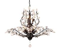 Lustre E14 en Cristal Noir pour Salon Minimaliste, Magasin de vêtements, vestiaire, plafonnier en Cristal, Lampe en Forme de Branche d'arbre, Style rétro, D-24 x H-17 (D62cm x H45cm)