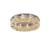 Lustre élégant en Cristal - Plafonnier encastré chromé et doré - Idéal pour la Cuisine, la Chambre, Le Salon, l'entrée, Le Couloir ou Le Bar - Diamètre : 80 cm