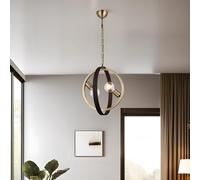 Lustre élégant en métal, antique et marron, hauteur 63-110 cm | 2 douilles E27, max. 40 W | Éclairage élégant pour les maisons modernes, indice IP20
