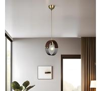 Lustre élégant et antiquité, corps en métal avec capuchon en bois, hauteur réglable 32-89 cm, douille E27, 220-240 V | Parfait pour la décoration d'intérieur moderne