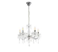 Lustre Premium XL [lux.pro] Lustre Elégant Luminaire Suspendue Lampe Suspension Métal et Plastique 5 x E14 Blanc Diamètre Ø : env. 35 cm