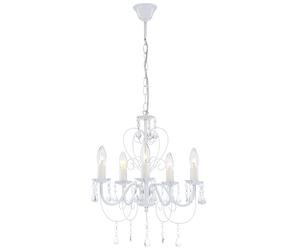 Lustre élégant plafonnier lustre blanc dans un ensemble comprenant des ampoules LED