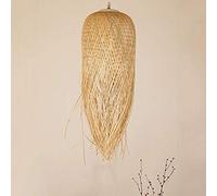 Lustre En Bambou Pendentif Lumières Tissé À La Main E27 Rétro Lampe Pendentif Restaurant Chambre Rotin Abat-Jour Suspendue Cuisine Salon Décoratif Éclairage Suspension,70 * 17cm