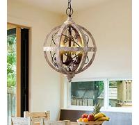 Lustre En Bois, Lustre En Cristal En Métal Bougie Sphérique Suspension Réglable For Salle À Manger Couloir Balcon Bar Garage (Color : Small)