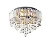 Lustre en cristal, Ø40cm Premium 6 lampes G9 lustre rond moderne et élégant pour le couloir de la chambre à coucher dans le salon lustre (ampoules non incluses) [A + + +]