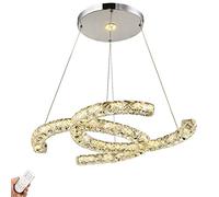 Lustre en Cristal créatif de Mode, Lustre en Cristal Moderne Simple, Salon Salle à Manger Chambre Balcon vestiaire Magasin de vêtements lumières-Argent n'a Pas de diode Aurore 100 * 62 cm