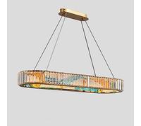 Lustre en Cristal de Cercle Moderne, Lustre en émail de Luxe léger, Lampe en Cristal de Cercle de Titane, pour Salon Chambre Principale Bar Salle à Manger Lampes et lanternes de Salon de thé,Ovale