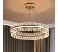 Lustre en Cristal de Cercle Simple, Lustre de Luxe léger Moderne, lumière en Cristal de Cercle créatif, pour luminaire de Chambre à Coucher de Salle à Manger de Salon,40cm