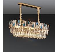 Lustre en Cristal de Coquille créative E14, Lampe en Cristal de Luxe légère Moderne, pour l'éclairage d'étude de Salle à Manger de Salon, Ovale 85 cm